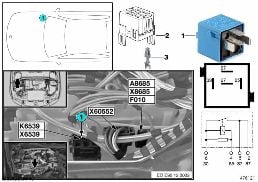 RELAY FOR PCV HEATER K6539 diagram for BMW 3 Series E90 325xi