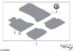 FLOOR MATS, VELOURS diagram for BMW 7 Series G12 750LdX
