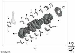 CRANKSHAFT WITH BEARING SHELLS