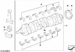 CRANKSHAFT WITH BEARING SHELLS