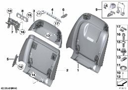 SEAT, FRONT, BACKREST TRIM COVERS diagram for BMW X5 F15 30dX