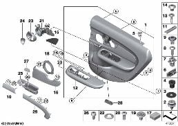 Kapı döş./kapl., Arka diagram for BMW MINI Clubman F54 One