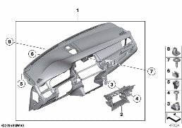 TRIM PANEL DASHBOARD diagram for BMW 5 Series F07 GT LCI 530dX