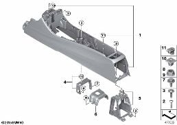 Middenconsole diagram for BMW X1L F49 LCI X1 25Li
