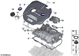 CYLINDER HEAD COVER/MOUNTING PARTS diagram for BMW X1L F49 X1 25LeX