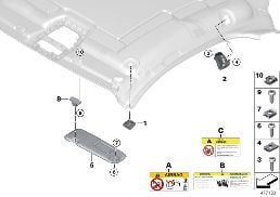 MOUNTING PARTS, ROOF ANTENNA diagram for BMW i8 I12 i8