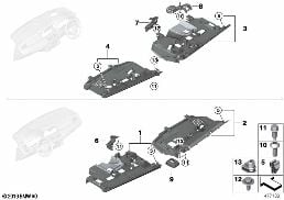 MOUNTING PARTS, I-PANEL, BOTTOM diagram for BMW 5 Series F07 GT LCI 530dX