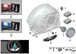 INDIVIDUAL PARTS FOR HEADLAMP, HALOGEN