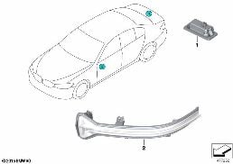 AUXILIARY TURN SIGNAL LAMP/S OUTER diagram for BMW 5 Series G30 530i