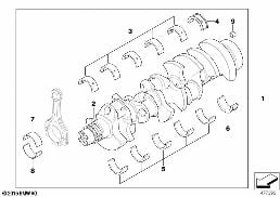 CRANKSHAFT WITH BEARING SHELLS diagram for BMW 5 Series E61 LCI M5