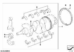 CRANKSHAFT WITH BEARING SHELLS