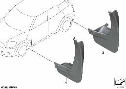 MUD FLAPS diagram for BMW MINI Countryman F60 Cooper