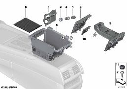 STORAGE TRAY, CENTER CONSOLE diagram for BMW X5 M F85 X5 M