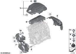 エンジン カバー diagram for BMW X3 F25 20dX