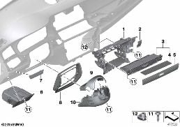 MOUNTING PARTS, I-PANEL, BOTTOM diagram for BMW 5 Series F07 GT LCI 530dX