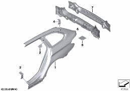 フェンダー トリム/テール パネル diagram for BMW 5 Series G31 ツーリング LCI 530e