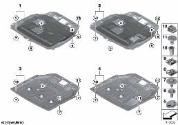 แผ่นกั้นห้องเครื่องยนต์ diagram for BMW MINI Countryman F60 One