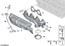 EXHAUST MANIFOLD diagram for BMW 3 Series F30 LCI 320d ed