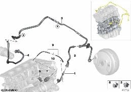 VACUUM LINE FOR BRAKE BOOSTER diagram for BMW 5 Series G30 LCI 545eX