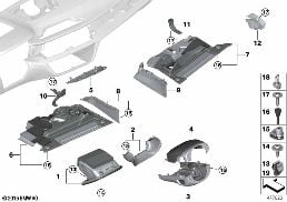 MOUNTING PARTS, I-PANEL, BOTTOM diagram for BMW 7 Series G12 750LdX