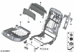 SEAT, REAR, SEAT FRAME, COMFORT SEAT diagram for BMW 7 Series G12 730LdX
