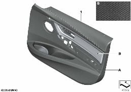 INDIVIDUAL FRONT DOOR TRIM PANEL,LEATHER diagram for BMW 3 Series F30 LCI 330i