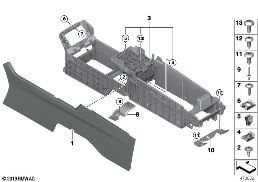 CENTER CONSOLE, REAR diagram for BMW 7 Series G12 750LdX