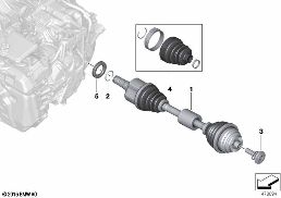 OUTPUT SHAFT FRONT LEFT diagram for BMW MINI Cabrio F57 LCI Cooper