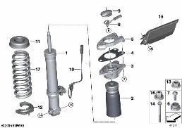 Αμορτισέρ πίσω diagram for BMW 3 Series F80 M3 M3