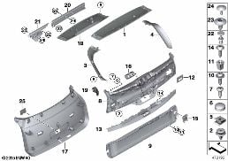 TRUNK LID TRIM PANEL diagram for BMW X5 M F85 X5 M