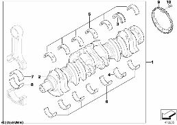 ベアリング シェル付きクランクシャフト diagram for BMW 5 Series E39 525d