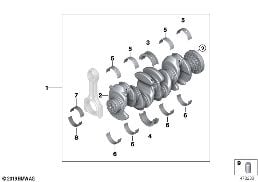 CRANKSHAFT WITH BEARING SHELLS