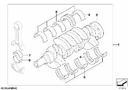 CRANKSHAFT WITH BEARING SHELLS