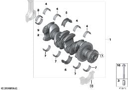 CRANKSHAFT WITH BEARING SHELLS diagram for BMW 3 Series F30 LCI 320d ed
