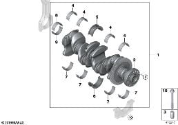 CRANKSHAFT WITH BEARING SHELLS