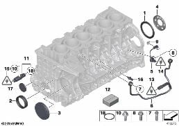 ENGINE BLOCK MOUNTING PARTS diagram for BMW 1 Series F21 M135i