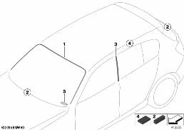 WINDOW MOUNTING PARTS diagram for BMW 1 Series F20 118dX