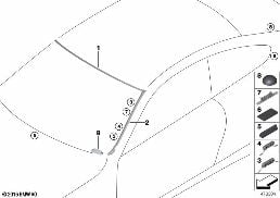 WINDOW MOUNTING PARTS diagram for BMW 4 Series F32 428i