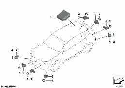 PARK DISTANCE CONTROL (PDC) diagram for BMW X3 G01 20iX