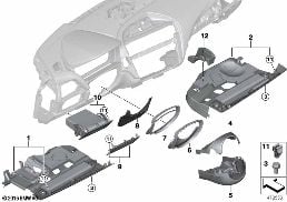 MOUNTING PARTS, I-PANEL, BOTTOM diagram for BMW 2 Series F22 228i