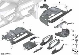 MOUNTING PARTS, I-PANEL, BOTTOM diagram for BMW 4 Series F32 428i