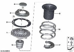 GUIDE SUPPORT/SPRING PAD/ATTACHING PARTS diagram for BMW X2 F39 M35iX