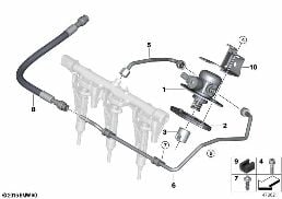Hogedrukpomp/Bijpings diagram for BMW X2 F39 28iX