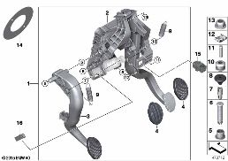 PEDAL ASSEMBLY, MANUAL TRANSMISSION diagram for BMW MINI Countryman F60 Cooper