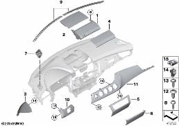 MOUNTING PARTS, I-PANEL, TOP diagram for BMW Z4 E89 30i