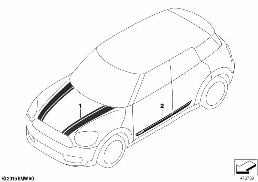 RETROFIT, ORNAMENTAL STRIPS diagram for BMW MINI Countryman F60 Cooper