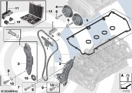 REPAIR KIT, EXPOSED TIMING CHAIN, TOP diagram for BMW 1 Series F21 114i