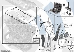 REPAIR KIT, EXPOSED TIMING CHAIN, TOP diagram for BMW MINI Cabrio R57 LCI Cooper