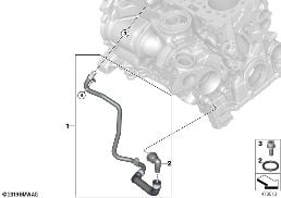 Sistema di raffredd.turbocompressore diagram for BMW 5 Series G31 Touring 525d