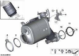 廢氣觸媒轉換器/柴油顆粒濾清器 diagram for BMW X4 G02 LCI 30dX